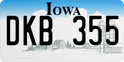 IA license plate DKB355