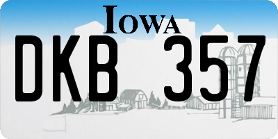 IA license plate DKB357