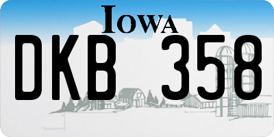 IA license plate DKB358