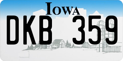 IA license plate DKB359