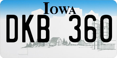 IA license plate DKB360