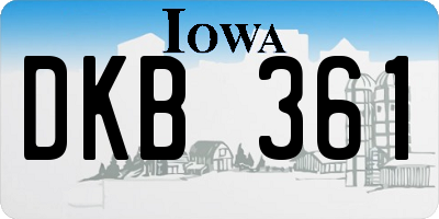 IA license plate DKB361