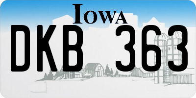 IA license plate DKB363
