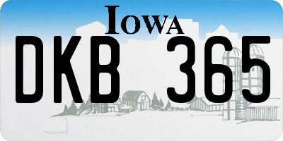 IA license plate DKB365
