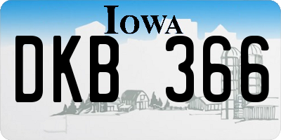 IA license plate DKB366