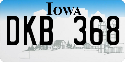 IA license plate DKB368
