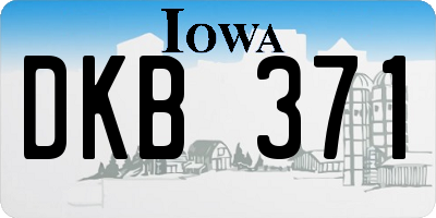 IA license plate DKB371