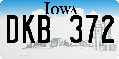 IA license plate DKB372