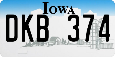 IA license plate DKB374