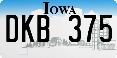 IA license plate DKB375