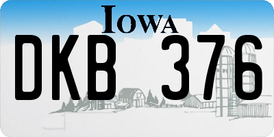 IA license plate DKB376