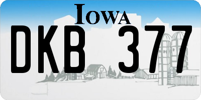 IA license plate DKB377