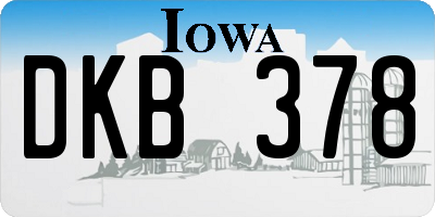 IA license plate DKB378