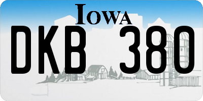 IA license plate DKB380