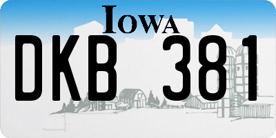 IA license plate DKB381