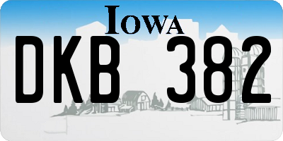 IA license plate DKB382