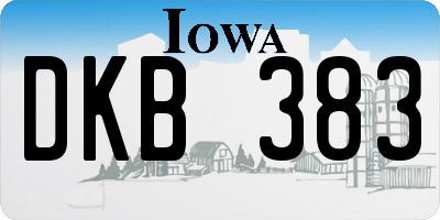 IA license plate DKB383
