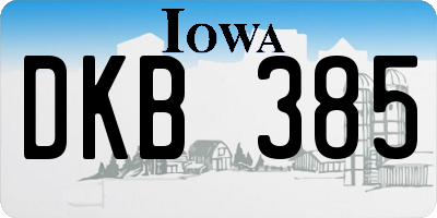 IA license plate DKB385