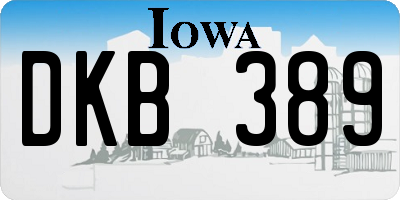 IA license plate DKB389
