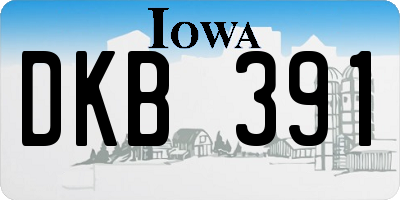IA license plate DKB391