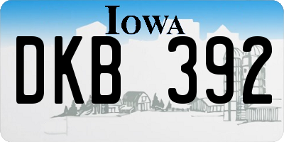 IA license plate DKB392