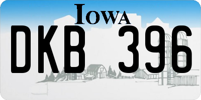 IA license plate DKB396