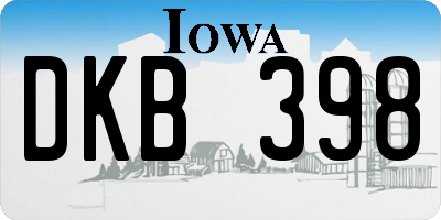 IA license plate DKB398
