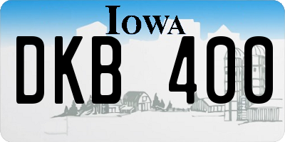 IA license plate DKB400
