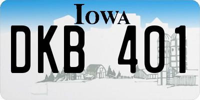 IA license plate DKB401