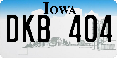 IA license plate DKB404