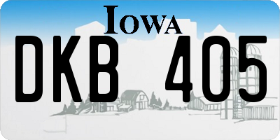 IA license plate DKB405