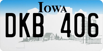 IA license plate DKB406