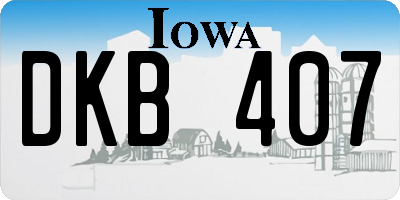 IA license plate DKB407