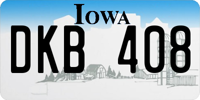 IA license plate DKB408