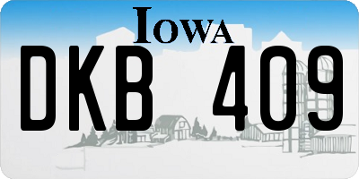 IA license plate DKB409