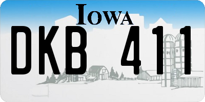 IA license plate DKB411