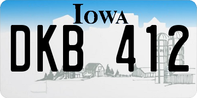 IA license plate DKB412