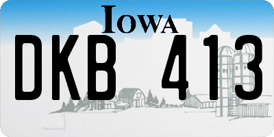 IA license plate DKB413