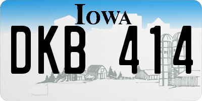 IA license plate DKB414