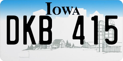 IA license plate DKB415