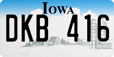 IA license plate DKB416