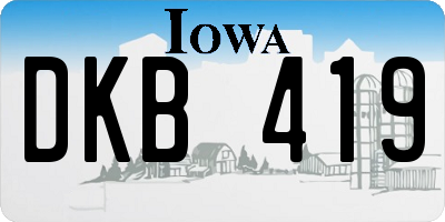 IA license plate DKB419