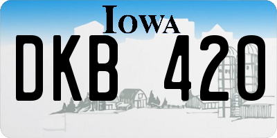 IA license plate DKB420