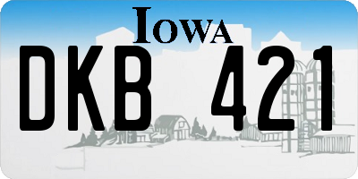 IA license plate DKB421
