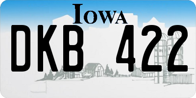 IA license plate DKB422
