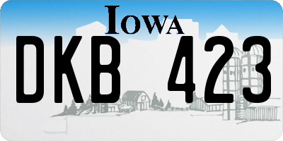 IA license plate DKB423