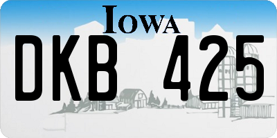 IA license plate DKB425
