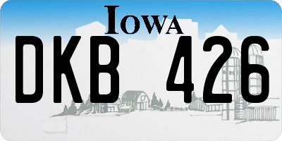 IA license plate DKB426