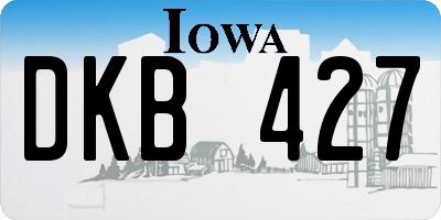 IA license plate DKB427
