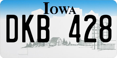 IA license plate DKB428